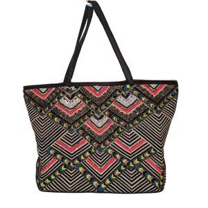 Rebecca Minkoff Beaded Abstract Design Tote Bag